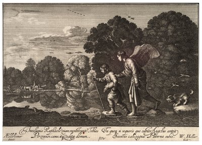 Tobias and the Angel (State 3) by Wenceslaus Hollar